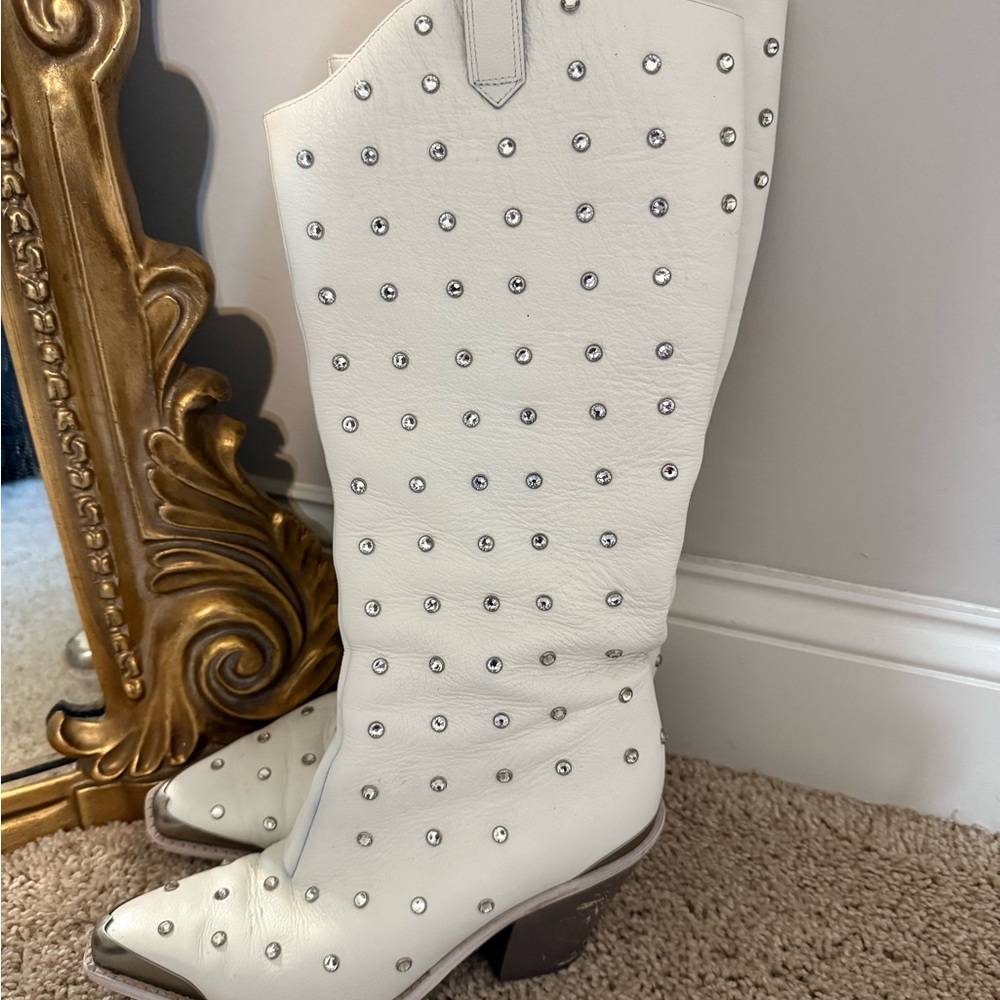 COPY - White Studded Knee-High Boots
